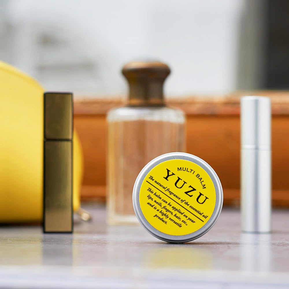 Daily Aroma Japan Kochi Prefecture YUZU Lip Nail Made In Japan Lip Balm Yuzu Moisturizing Citrus Hair Wax Nail Care Multi-Balm & (8g)