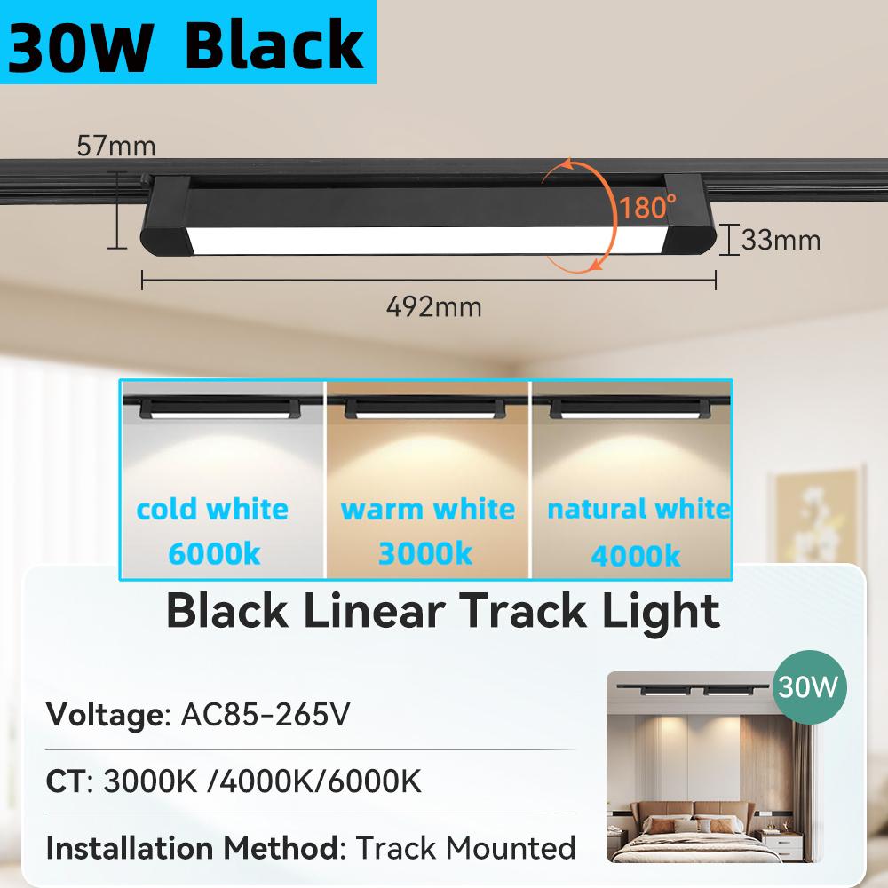 Set Led Magnetic Track Light 110v 220v Track Lamp10W 20W 30W 40W Track Spotlight Lighting Fixture for Home Room Clothing Store