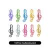 10/20/50Pcs Metal Cartoon Paper Clips Musical Note Colorful Bookmark Irregular Paper Pins Clamp School Office Supplies
