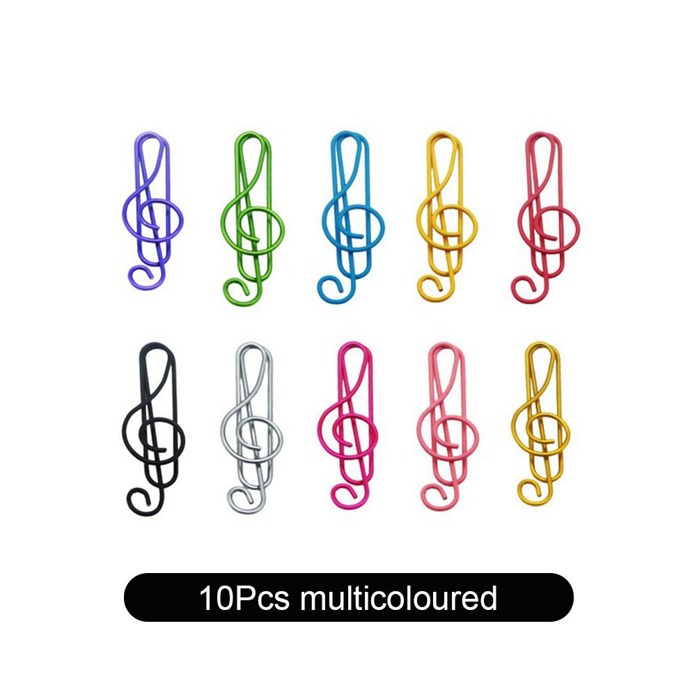 10/20/50Pcs Metal Cartoon Paper Clips Musical Note Colorful Bookmark Irregular Paper Pins Clamp School Office Supplies