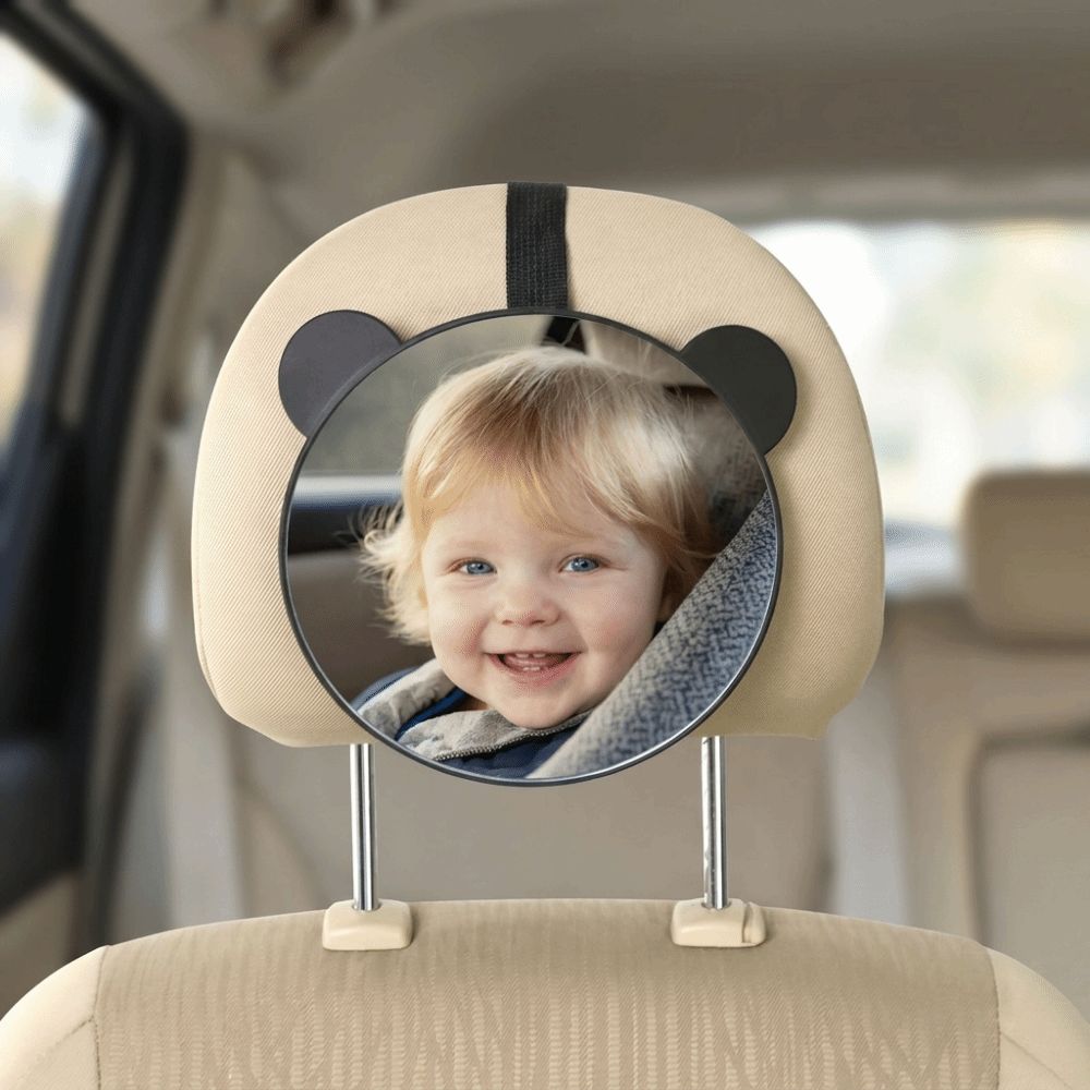 Rear Facing Monitoring Baby Car Mirror Bear Ear Rearview Mirror for Infant  Family Car Trips