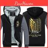 Anime Attack On Titan Winter Zipper Jacket Freedom Wings Hoodie Sweatshirts