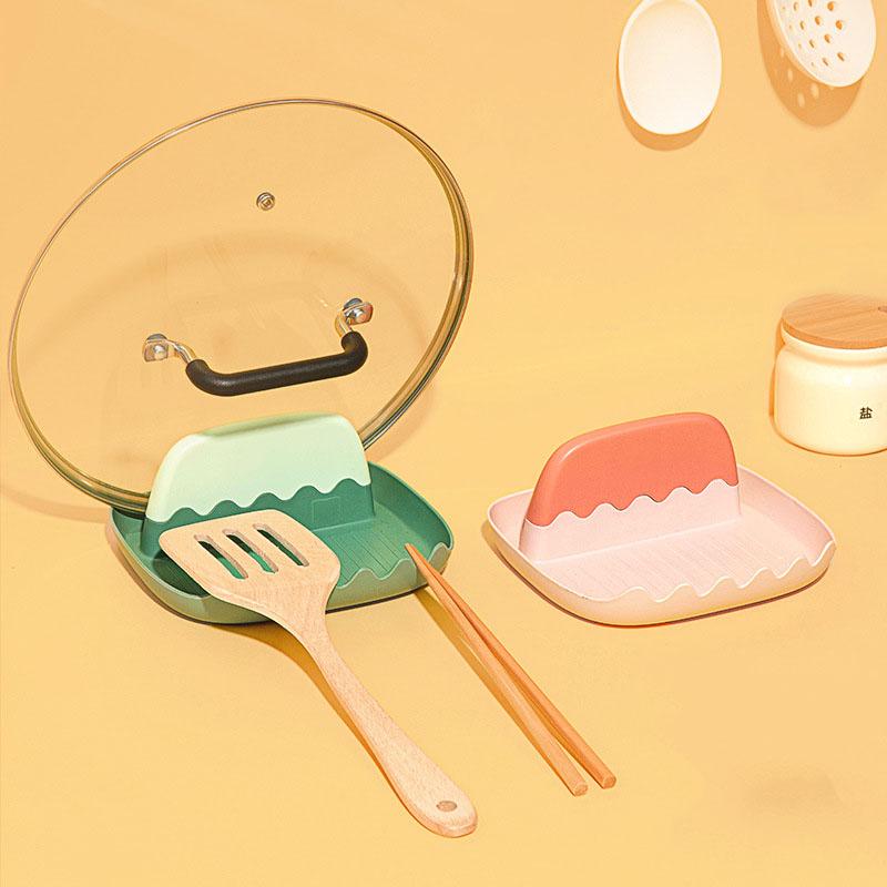 Houseeker Plastic Spoon Pot Cover Stand Shovel Lid Holder Storage Rack Multi-Function Cutlery Spatula Rack Kitchen Organizer Holder