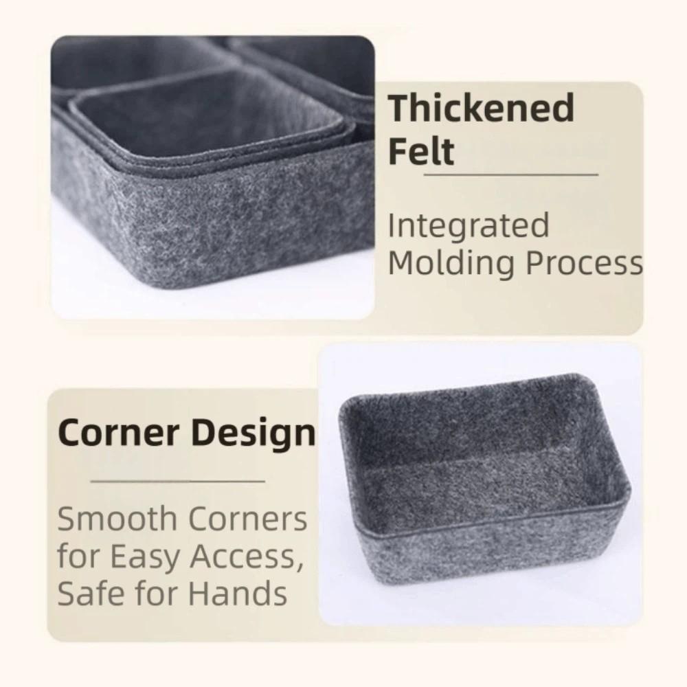 16Pcs/Set Creative Felt Storage Box Set Space-Saving Felt Storage Basket Office Use