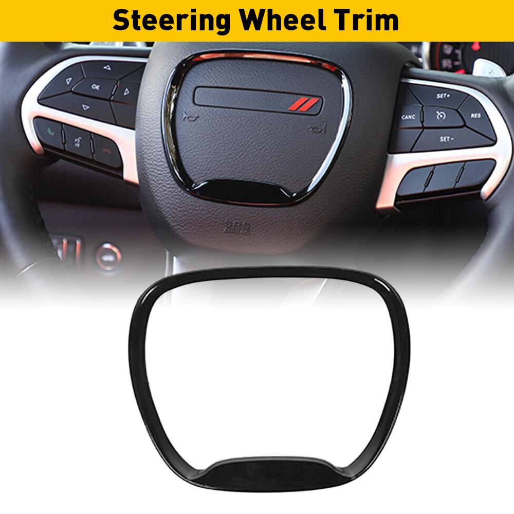 Car Steering Wheel Frame Trim Cover for Dodge Charger Challenger Durango 2015 2016 2017 2018 2019 2021 2022 Jeep Grand Cherokee