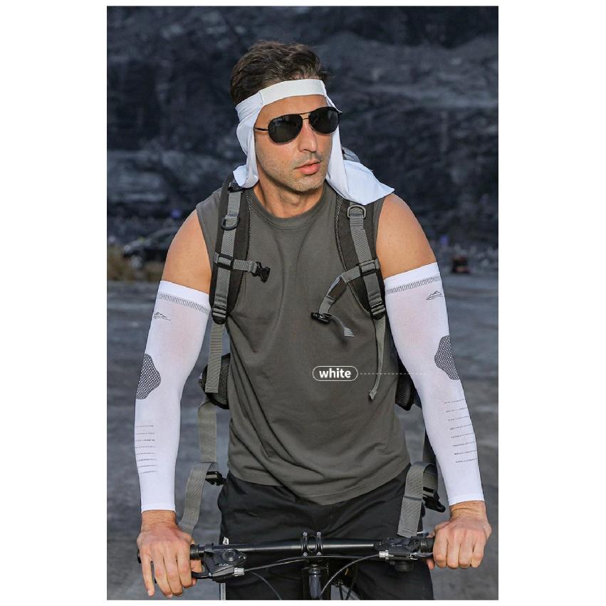Upf50 Ice Sleeve Outdoor Uv Protection Sunscreen Arm Cover Driving Riding Cool Ice Silk Sleeve Sun Prtoction Riding Arm