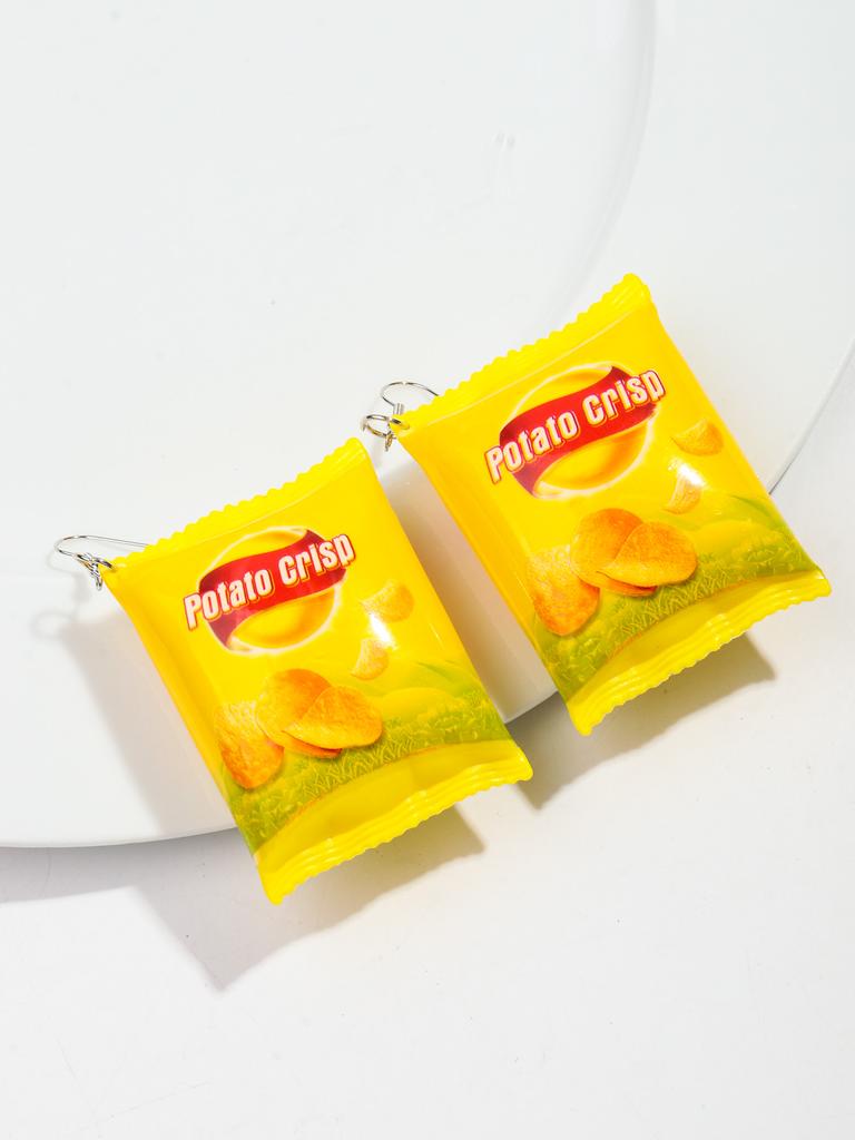 New Cute Acrylic Simulated Toast Drop Earrings for Women Funny Bread Slices Potato Chip Drop Earring Creative Jewelry 2025 Gifts