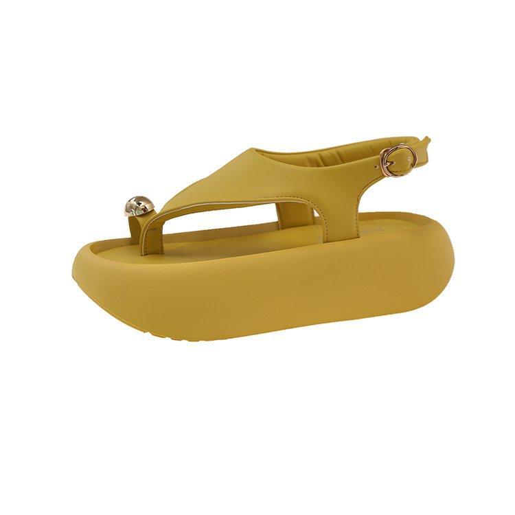 

Fashion design thick-soled heightening set of toe sandals women s 2025 summer new simple casual beach cool slippers 35