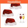 Christmas Hat Wine Glass Card Holiday Decoration Cartoon Style Red Wine Glass Christmas Hat Wine Glass Card