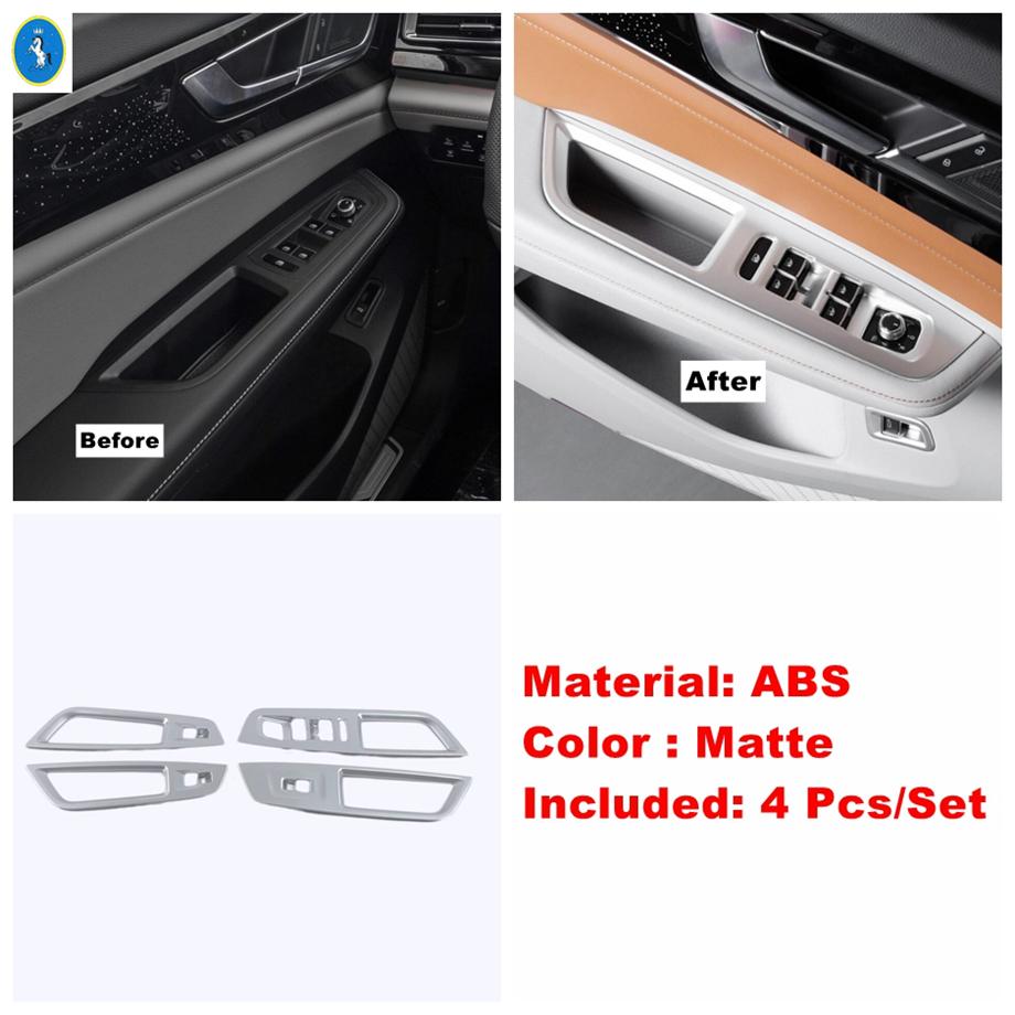 Car Steering Wheel / Window Lift / Gear Shift Box Decor Panel Cover Trim ABS Accessories For VW Atlas / Teramont Matte