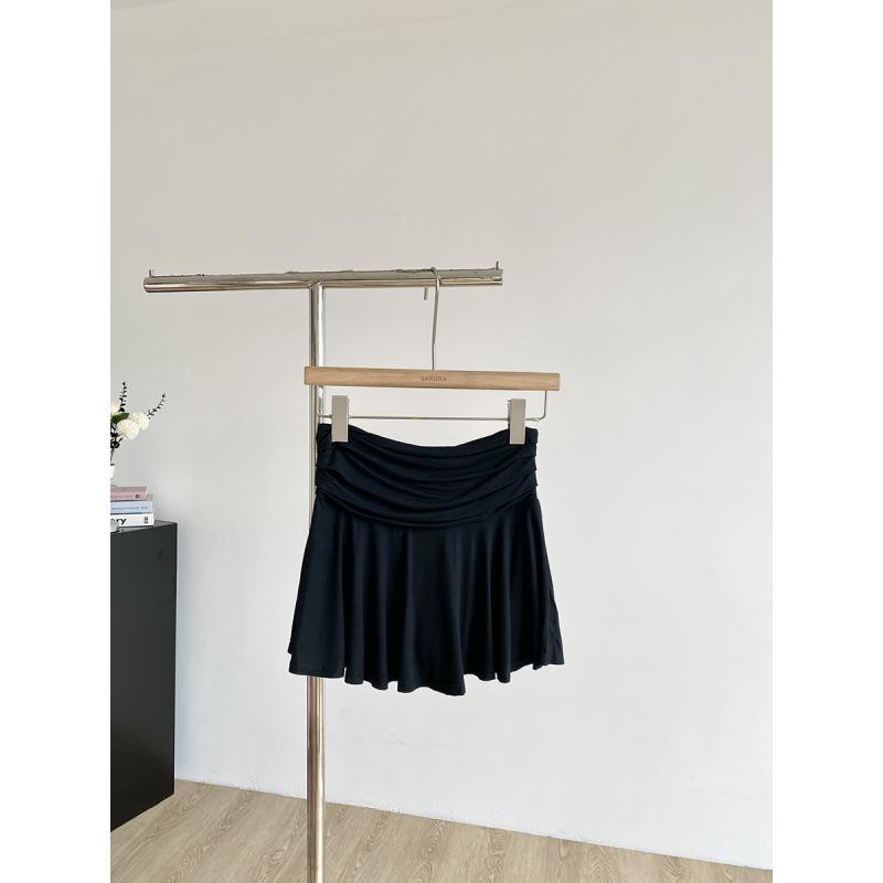 

2025 Summer Korean Style Sexy Pleated Mini Skirt - Slimming, Versatile Design Large чёрный