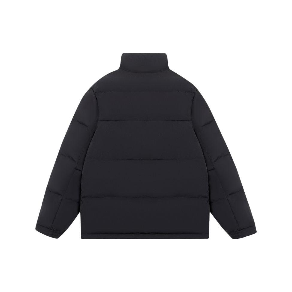 Li Ning Sports Life Collection Down Jackets Men's Black Stand Collar Moderate Down Jacket AYMS227-3