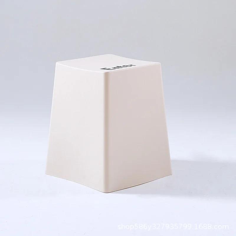 Household Plastic Stool Living Room Dining Chair Balcony Garden Waterproof Stool Keyboard Shape Stool Thickened