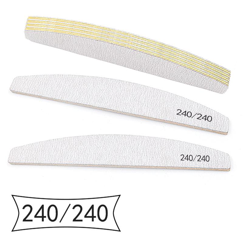 

Gray-White Half-Moon Nail File: Wear-Resistant, Washable, Non-Shedding, Double-Sided with Teeth.