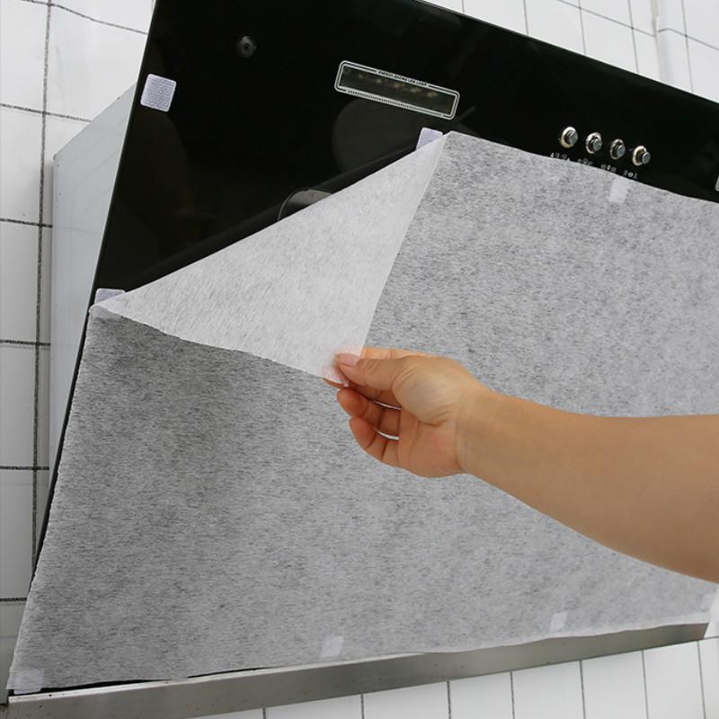12Pcs Disposable Cleaning Kitchen Oil Filter Paper Non-woven Fabric Oil-proof Cotton Filter Element Range Hood Exhaust