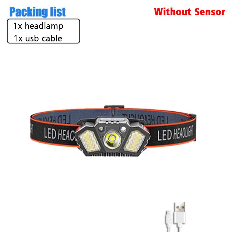 USB rechargeable sensor, LED headlights, ultra bright headlight head, wearable fishing light, multiple lighting modes, mountain climbing adventure