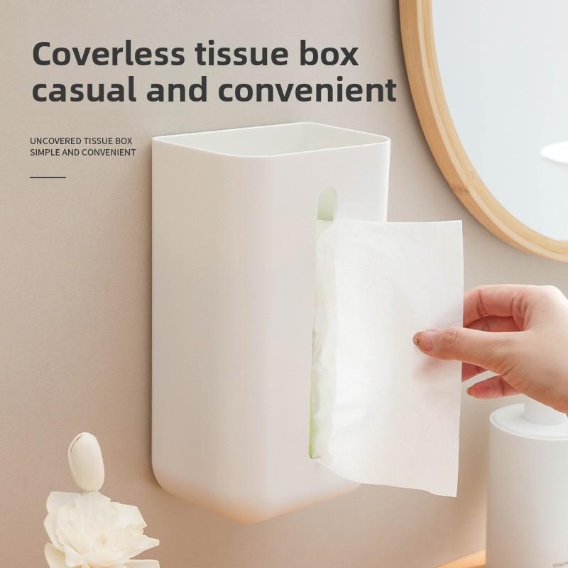 Tissue Box, Kitchen and Household Multi-functional Face Towel, Garbage Bag, Non-perforated Storage Box, Wall-mounted Tissue Box