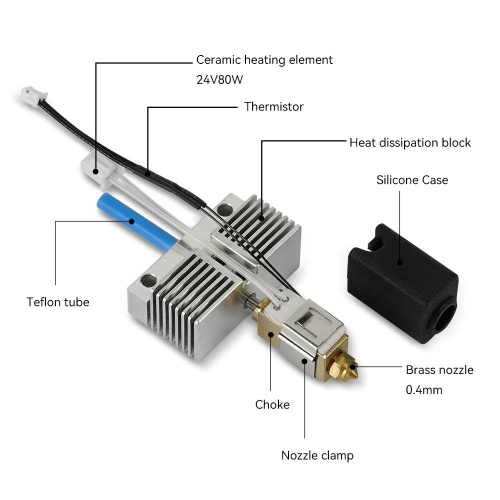 24V 3D Printer Hotend for Elegoo Neptune 4 Plus/Neptune 4 Max Filament Replacement