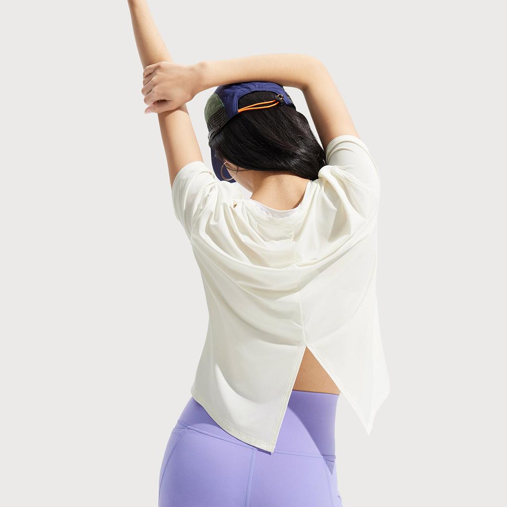 Li Ning Fitness Series Letter Round Neck Ice Silk Quick Dry Cool Comfortable Breathable Versatile Short Sleeve T-Shirt Women T-Shirts ATSV506-1