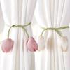 2 stuks Klassieke Elegante Tulp Gordijn Tiebacks Polyester, Eenvoudige Installatie, Ideaal voor Gordijnriem, Verbetert Kamerstijl met Bloemen Decor