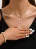 Simple Bridal Jewelry Set, Decoration, Light Luxury Zircon Necklace, Earrings, Bracelet Set, Multi-Color Selection