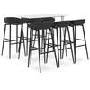 VidaXL 7-Piece Bar Set Bistro Furniture Pub Furniture Counter Set Table and Bar Chairs Restaurant 3057423