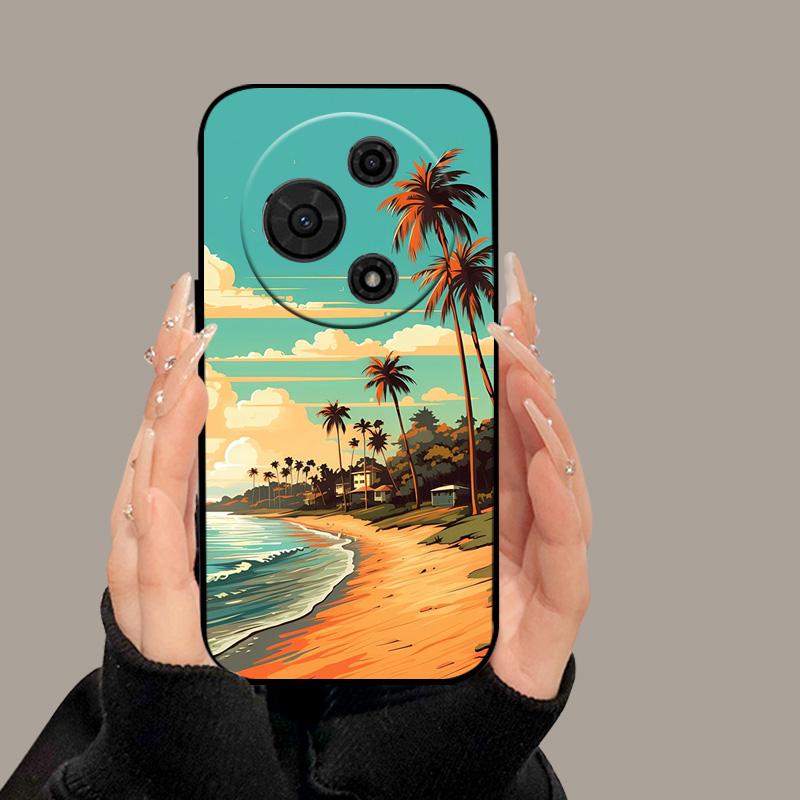 For TCL 605 T517D Case Cute Cartoon Painted Soft Silicone Cover for TCL 60 SE TCL605 60SE Luxury Shockproof Bumper Fundas Cases