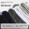 MIIOW 5 Pairs of 100% Pure Cotton Men's Socks, Summer Embroidered Mid-Calf Socks, Sweat-Absorbing Breathable Athletic Socks, Pure Cotton Long Socks