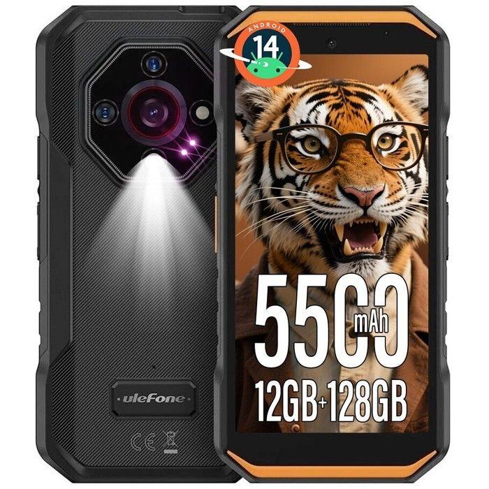 Unzerbrechliches Mobiltelefon Ulefone Armor X32 12+128GB 5.65'' 5500mAh 48MP Nachtsicht Robustes Smartphone Dual-SIM/NFC Orange