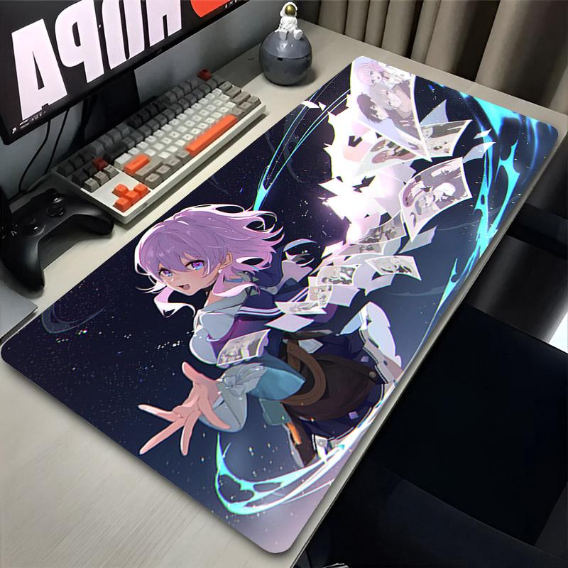 Laptop Mouse Pad Honkai Star Rail March th Anime Girl Pink Mousepad Keyboard Gamer Accessories Large Mouse Mat Office Desk Mat
