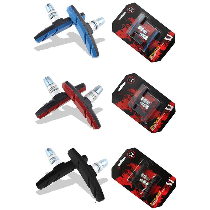 1Pair Bike Brake Pads V-Brake Rubber Road Bike Brake Holder Pads Shoes Blocks Rim Brake Anti-Resistance Cycling Accessories