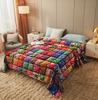 1 Stück Bequeme Flanell Exquisite Vintage Bunte Patchwork 2D Bedruckte Decke Heimdeko Hochauflösende Digitale Überwurfdecke