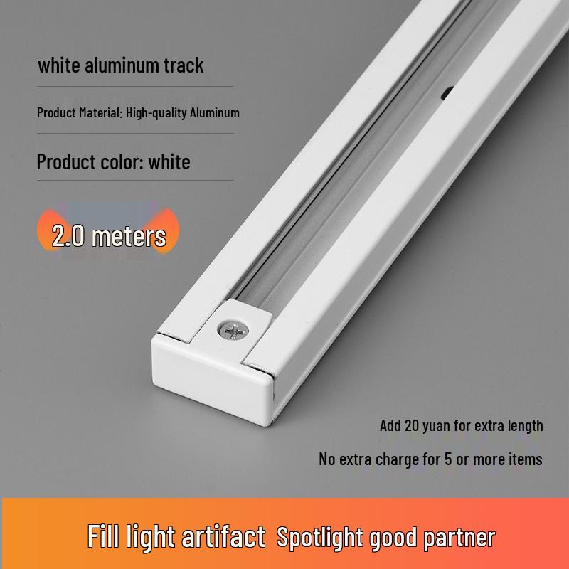LED Spotlight Track Light Set with 1m & 0.5m Thickened Track and Connector Adapter