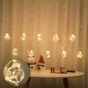 Christmas LED Curtain Lights: Santa, Snowman, Tree - Festive Window & Bedroom Decor