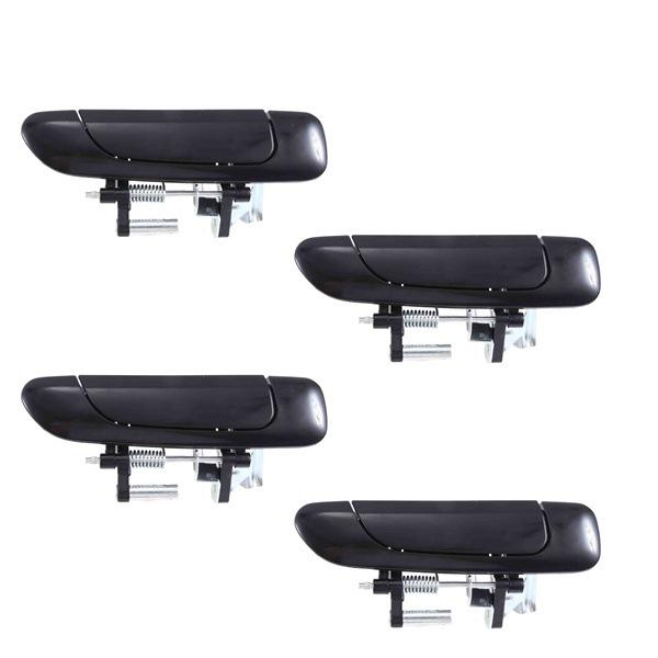 Car Exterior Door Handles, ABS Material, Black, 4-Door Compatible