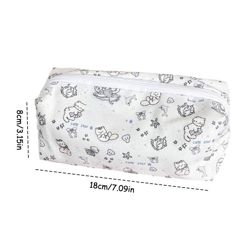 1/2 Pcs Cute Ocean Cat Kitten Pencil Case Large Capacity Portable Storage Bag Girl'S Makeup Bag Student Stationery Pen Bag Gifts