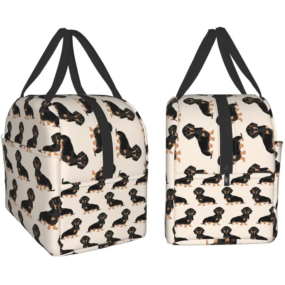Sac à déjeuner isotherme pour chiens teckels Femmes Sac fourre-tout isotherme Boîte à déjeuner réutilisable étanche pour bureau travail école pique-nique portable