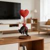 Floating Cat Heart Balloon - Romantic Desk Decor For Couples, Home, Bookshelf, Bedside Cute & Cozy Ornaments Valentines Gift