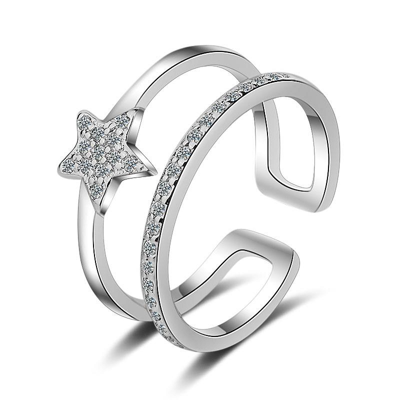 New 925 Sterling Silver Ring Heart Adjustable Simplicity Fashion Exquisite Student Girlfriend Jewelry Accessories Wedding Party