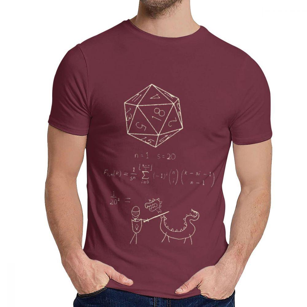 Graphic The Science Of 20 Sided Dice D20 Math Dragons Tee Shirt For Unisex Leisure Organic