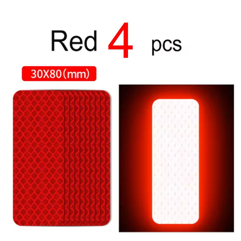 4PCS Reflective Strips Night Safety Warning Motorcycle Stickers Motorbike Helemet Box Fuel Tank Side Panels Decals Decoration