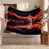 Coperta in Pile Personalizzata AC Milan con Logo Calcio, Testo Nome Personalizzato Morbida Calda Coperta da Divano per la Casa