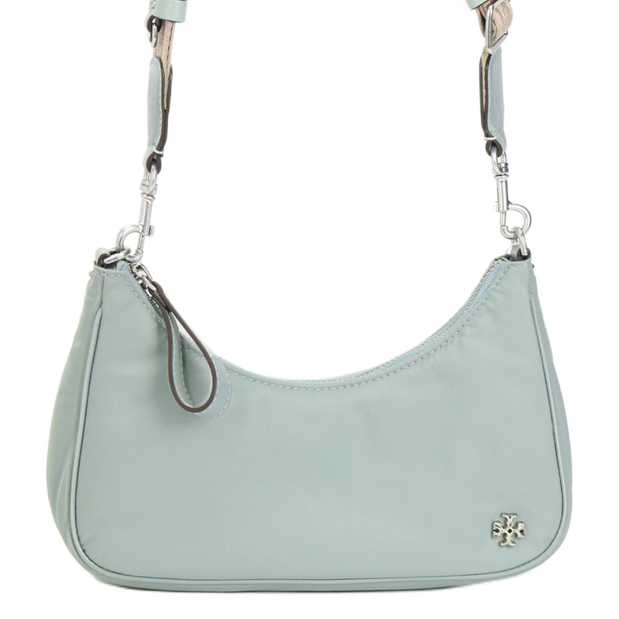 

Tory Burch Tb Mercer 22 Spring Summer Silver Chain Double Shoulder Strap Fabric Underarm Bag Shoulder Bag Small Women bags Ceramic-Blue 88885-473 Basic Set (Bag+Dust Bag)