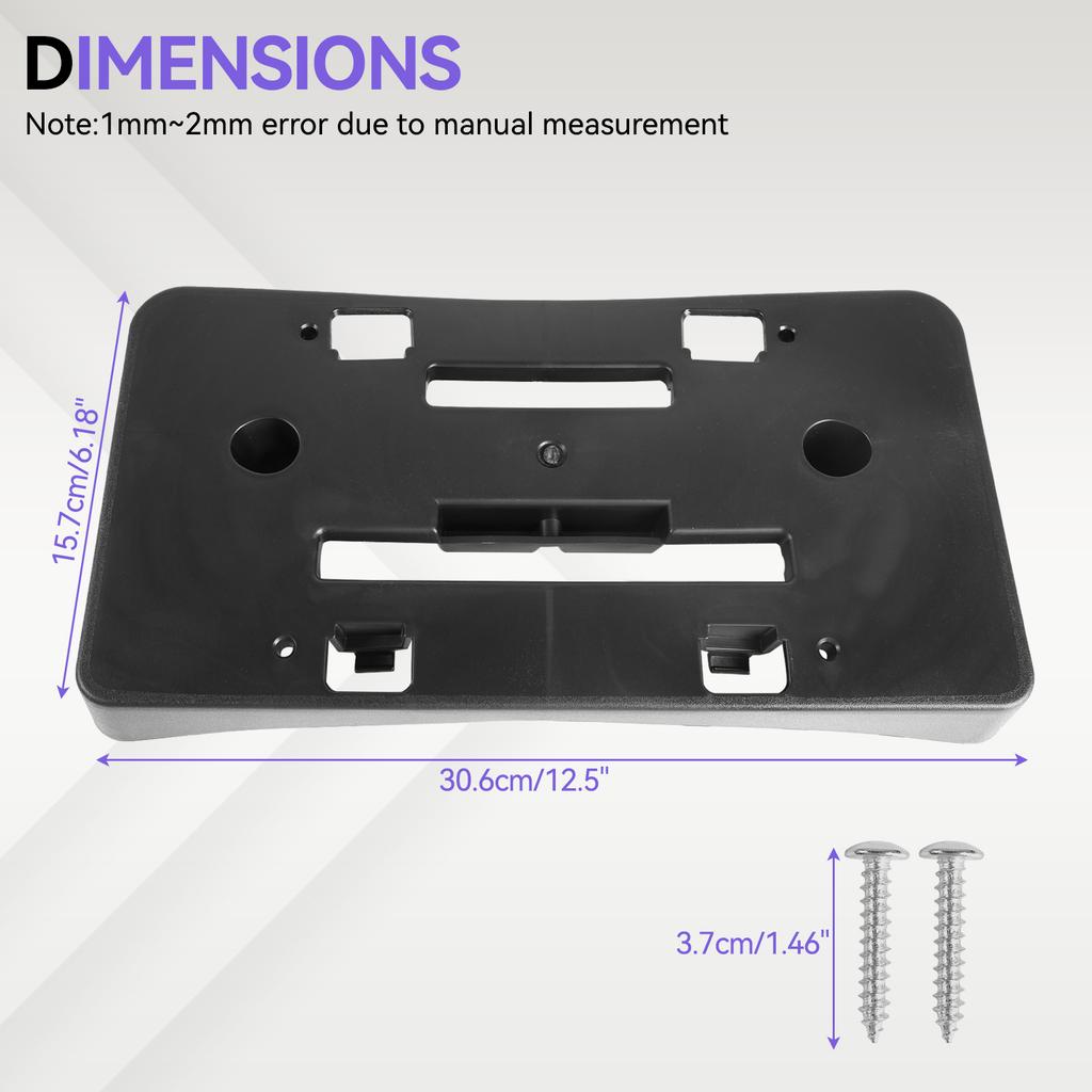 Car Front Bumper License Plate Mounting Holder Bracket w/Screws 84524301 GM1068208 For 2019-2023 Chevrolet Chevy Malibu LT 1-10X