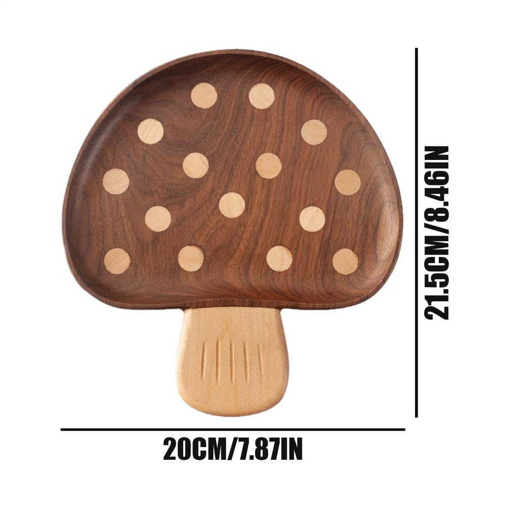 Деревянный поднос для торта Форма гриба Высокий поднос Поднос для подачи еды Кофе Завтрак Ужин Чай Поднос для еды Тарелка для закусок Тарелка для сухофруктов
