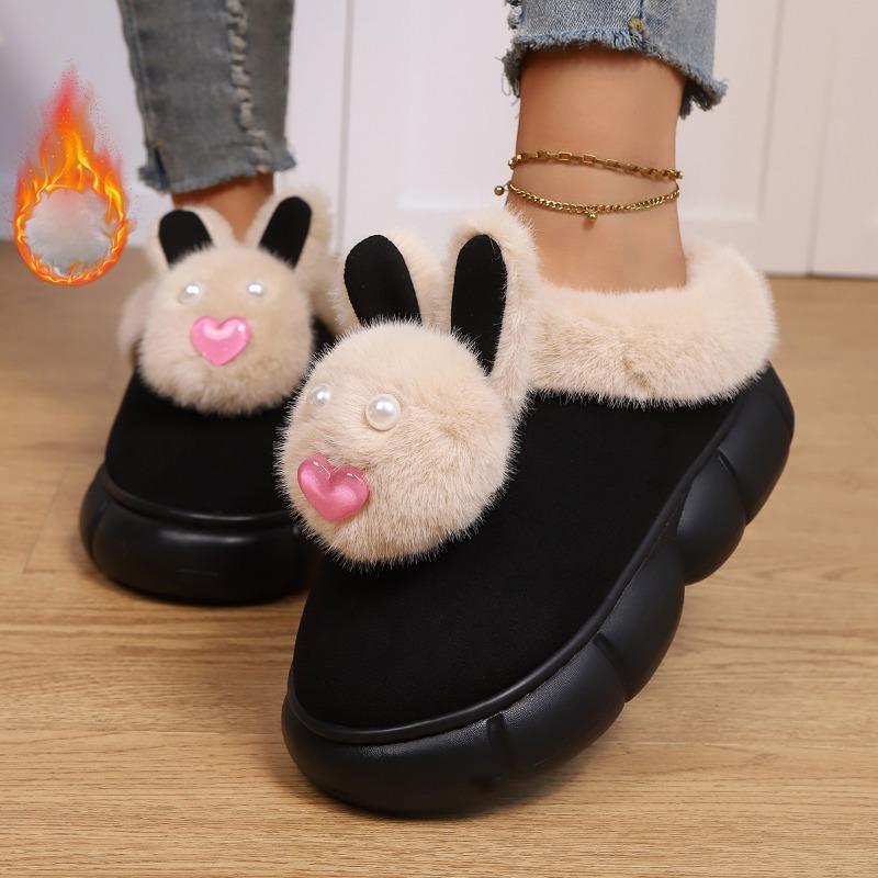 Fashion Cotton Slippers Women's Autumn and Winter Wear 2025 New Indoor Home Platform Heightened Warm Plush Shoes