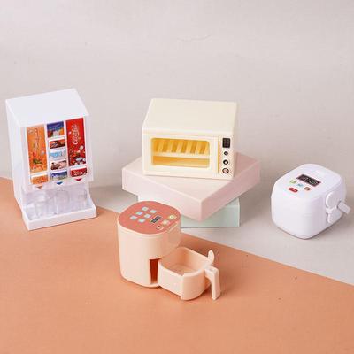 Casa de Bonecas 1/12 Simulação Miniatura Eletrodomésticos de Cozinha Modelo Casa de Bonecas Air Fryer Máquina de Bebidas Forno Panela de Arroz Enfeites