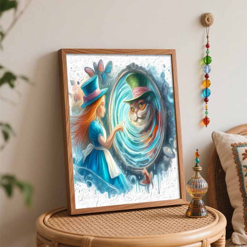 Disney Alice In Wonderland Cheshire Cat Oil Painting Art Painting Kit Handmade Diy Gift Home Decoration Wall Art Decor Relaxing Craft Kit