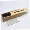 Kisangel 2 Sets Black Wooden Dominoes with Storage Box, Kids Educational Toys for Creativity, Table Game