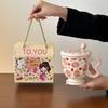 Creative Fruit Ceramic Mug With Lid Spoon Girls Home Cup Office Breakfast Coffee Water Cup High Value